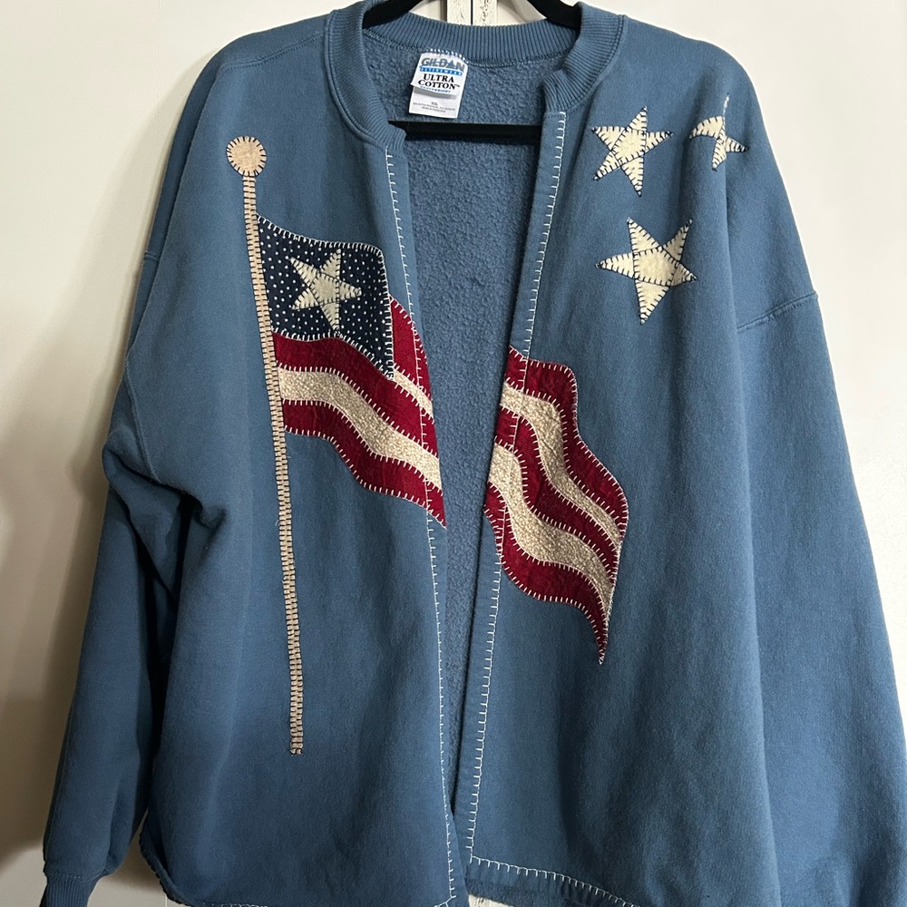 Vintage American flag patch jacket